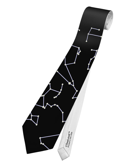 Constellations Black All Over Printed White Necktie All Over Print