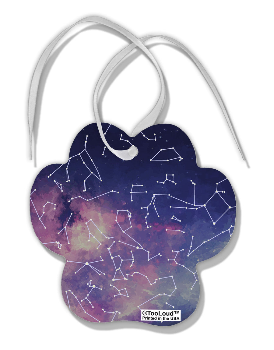 Constellations Color All Over Paw Print Shaped Ornament All Over Print-Ornament-TooLoud-White-Davson Sales