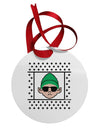 Cool Elf Christmas Sweater Circular Metal Ornament-Ornament-TooLoud-White-Davson Sales