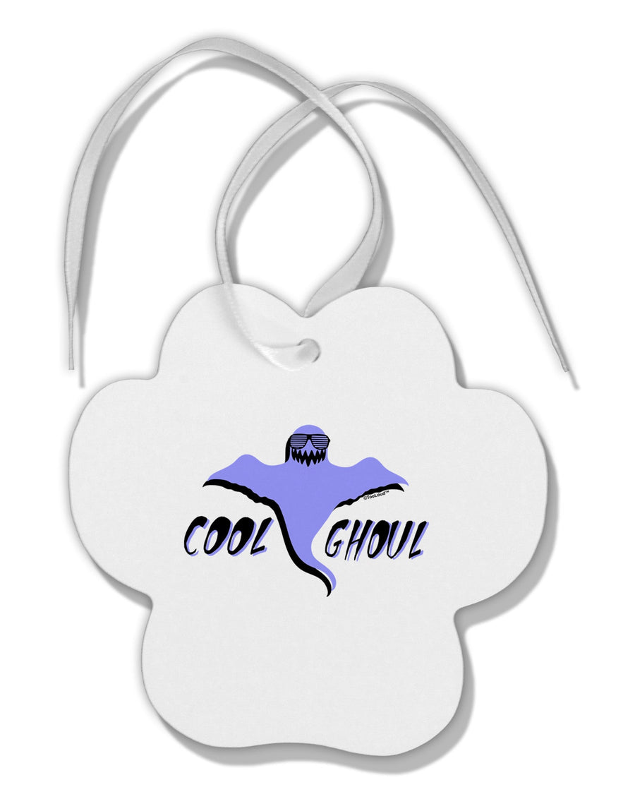 Cool Ghoul Paw Print Shaped Ornament-Ornament-TooLoud-White-Davson Sales