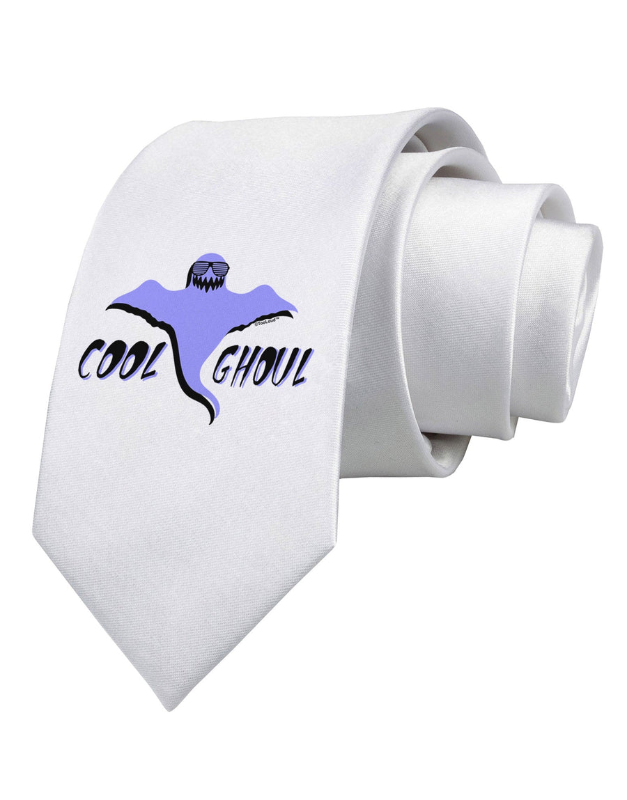 Cool Ghoul Printed White Necktie