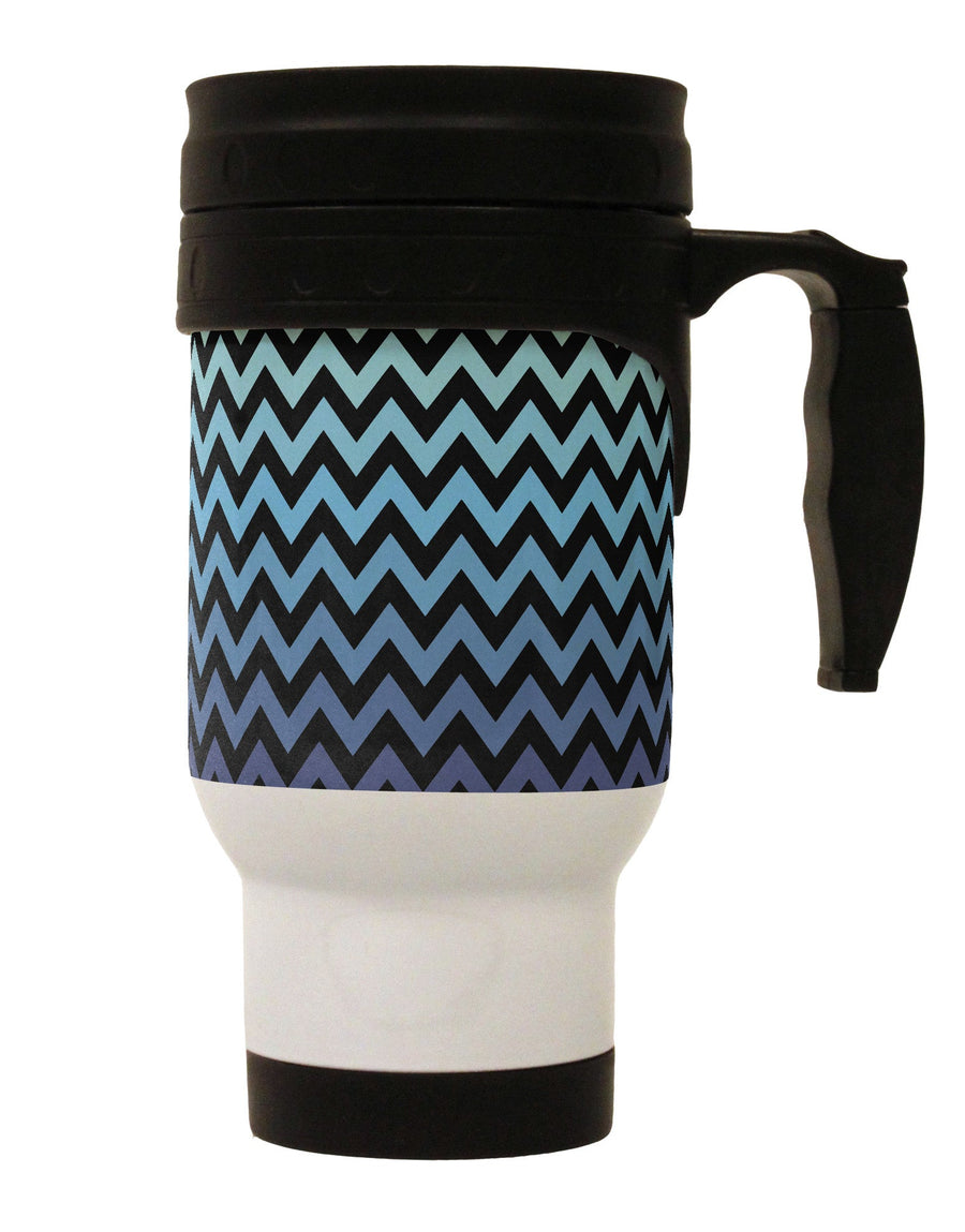 Cool Ocean Zig Zags Stainless Steel 14oz Travel Mug All Over Print-Travel Mugs-TooLoud-White-Davson Sales