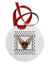 Cool Rudolph Sweater Circular Metal Ornament-Ornament-TooLoud-White-Davson Sales