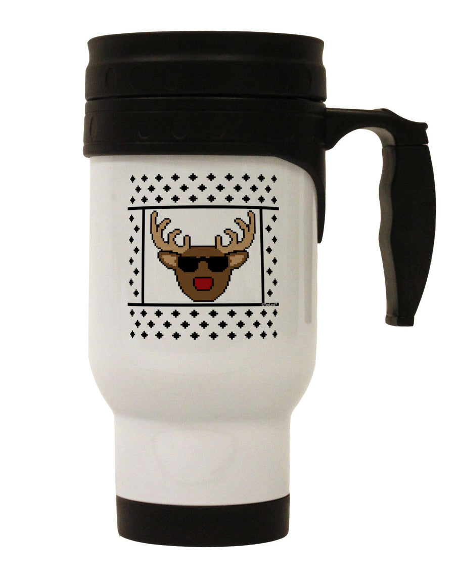 Cool Rudolph Sweater Stainless Steel 14oz Travel Mug-Travel Mugs-TooLoud-White-Davson Sales