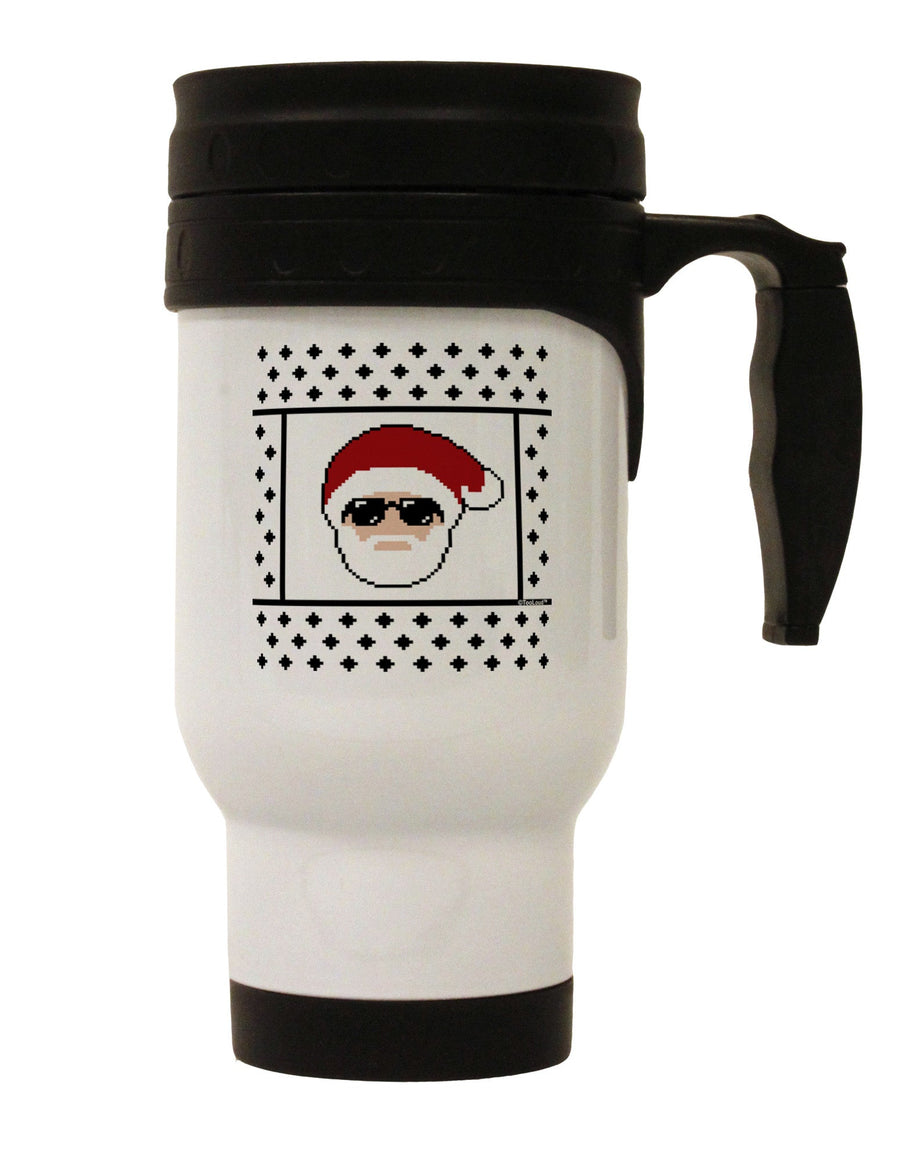 Cool Santa Christmas Sweater Stainless Steel 14oz Travel Mug-Travel Mugs-TooLoud-White-Davson Sales