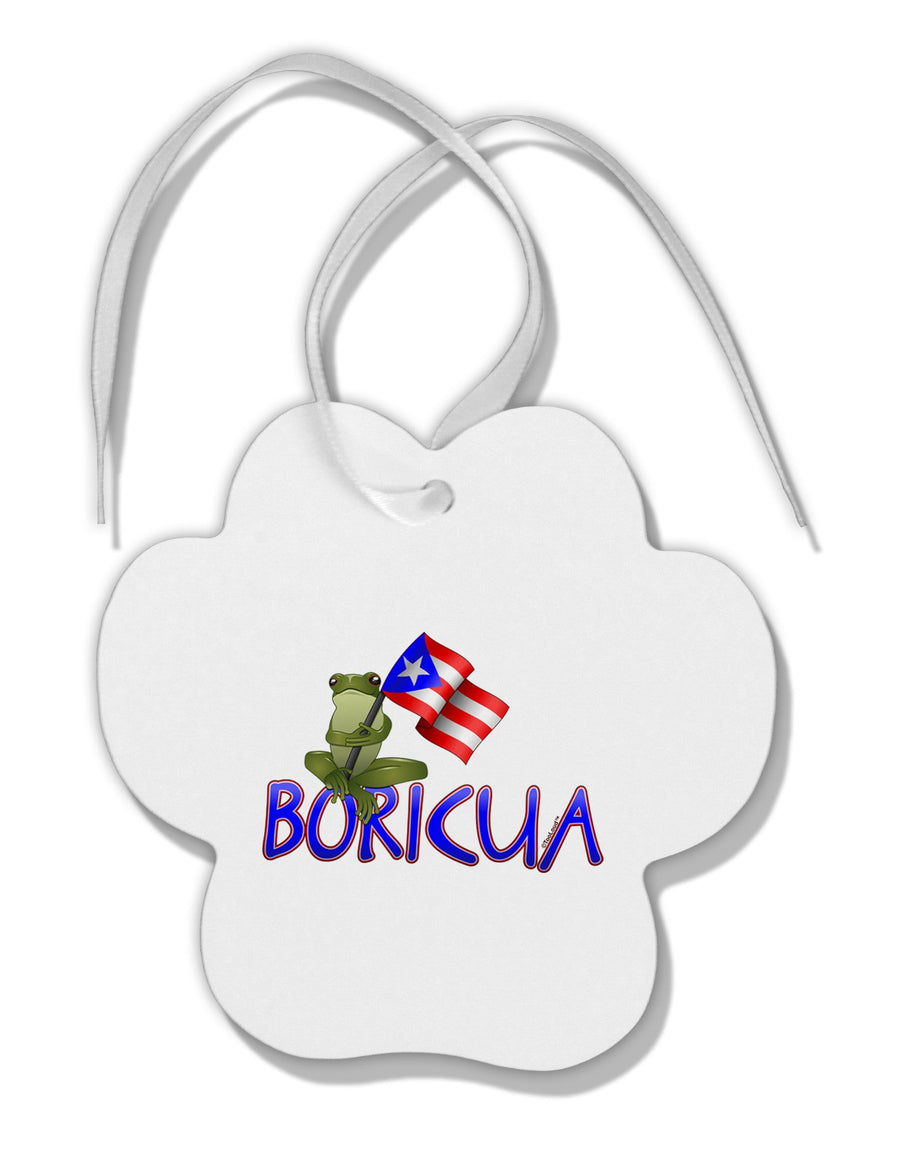 Coqui Boricua Paw Print Shaped Ornament-Ornament-TooLoud-White-Davson Sales