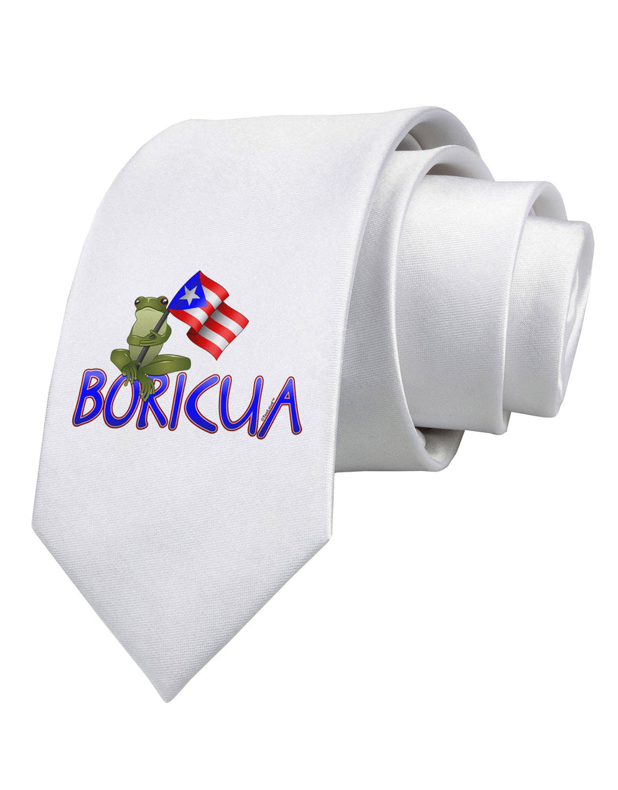 Coqui Boricua Printed White Necktie