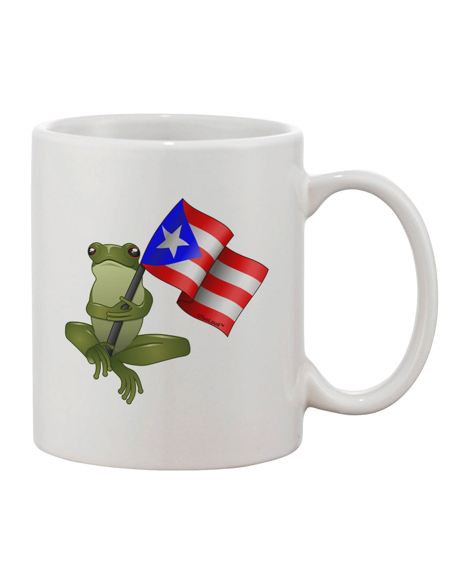 Coqui Holding Flag - Exquisite 11 oz Coffee Mug - TooLoud-11 OZ Coffee Mug-TooLoud-White-Davson Sales