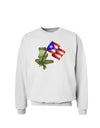 Coqui Holding Flag Sweatshirt-Sweatshirts-TooLoud-White-Small-Davson Sales