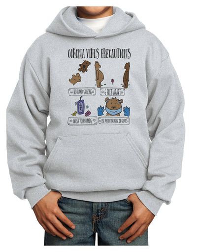 Corona Virus Precautions Youth Hoodie Pullover Sweatshirt-Youth Hoodie-TooLoud-Ash-XS-Davson Sales