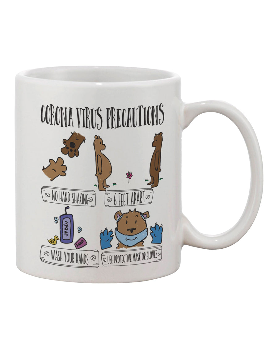 Corona Virus Safety Measures Imprinted on an 11 oz Coffee Mug - TooLoud-11 OZ Coffee Mug-TooLoud-Davson Sales