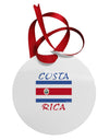 Costa Rica Flag Circular Metal Ornament-Ornament-TooLoud-White-Davson Sales