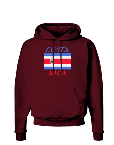 Costa Rica Flag Dark Hoodie Sweatshirt-Hoodie-TooLoud-Maroon-Small-Davson Sales