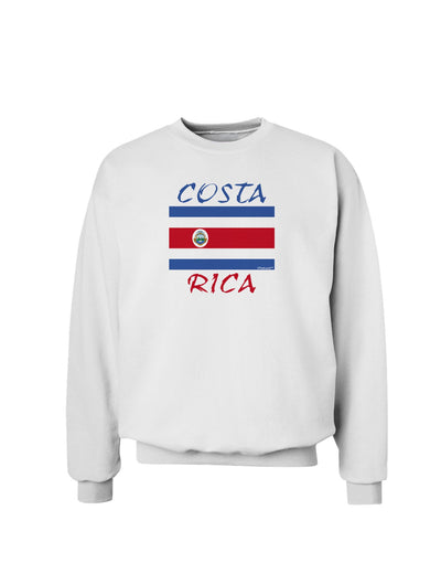 Costa Rica Flag Sweatshirt-Sweatshirts-TooLoud-White-Small-Davson Sales