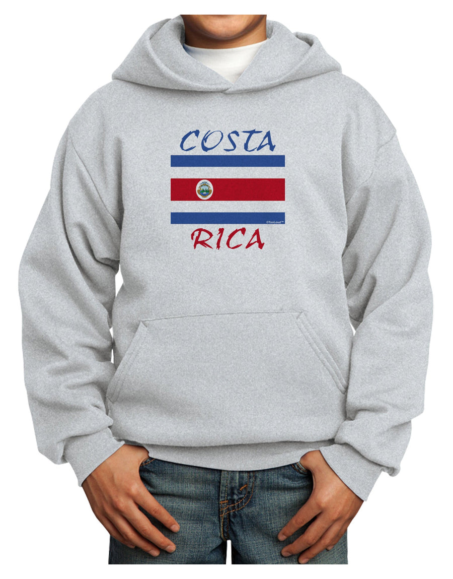 Costa Rica Flag Youth Hoodie Pullover Sweatshirt-Youth Hoodie-TooLoud-White-XS-Davson Sales