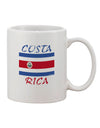 Costa Rican Flag Adorned 11 oz Coffee Mug - TooLoud-11 OZ Coffee Mug-TooLoud-White-Davson Sales