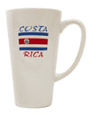 Costa Rican Pride 16 oz Conical Latte Coffee Mug - Exquisite Drinkware TooLoud-Conical Latte Mug-TooLoud-White-Davson Sales