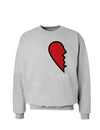 Couples Heart Halves Sweatshirt - Left Half or Right Half-Sweatshirts-TooLoud-Ash Gray Left Half-Small-Davson Sales