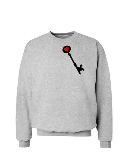 Couples Heart Lock and Key Sweatshirt - Lock or Key-Sweatshirts-TooLoud-Ash Gray Key-Small-Davson Sales