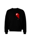 Couples Pixel Heart Design - Left Adult Dark Sweatshirt by TooLoud-Sweatshirts-TooLoud-Black-Small-Davson Sales