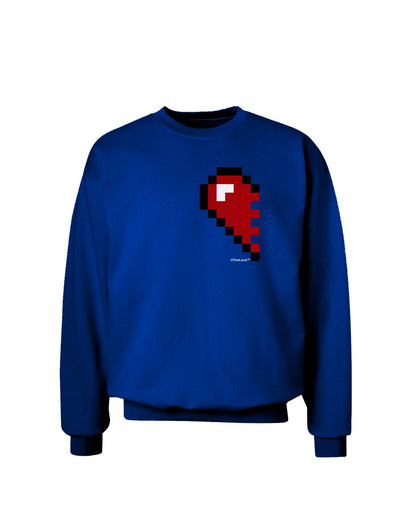 Couples Pixel Heart Design - Left Adult Dark Sweatshirt by TooLoud-Sweatshirts-TooLoud-Deep-Royal-Blue-Small-Davson Sales