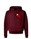 Couples Pixel Heart Design - Left Dark Hoodie Sweatshirt by TooLoud-Hoodie-TooLoud-Maroon-Small-Davson Sales