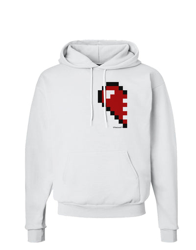 Couples Pixel Heart Design - Left Hoodie Sweatshirt by TooLoud-Hoodie-TooLoud-White-Small-Davson Sales