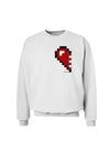 Couples Pixel Heart Design - Left Sweatshirt by TooLoud-Sweatshirts-TooLoud-White-Small-Davson Sales