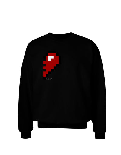 Couples Pixel Heart Design - Right Adult Dark Sweatshirt by TooLoud-Sweatshirts-TooLoud-Black-Small-Davson Sales