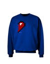 Couples Pixel Heart Design - Right Adult Dark Sweatshirt by TooLoud-Sweatshirts-TooLoud-Deep-Royal-Blue-Small-Davson Sales