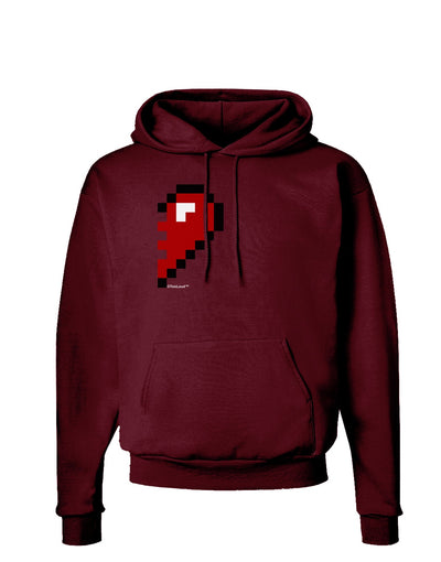 Couples Pixel Heart Design - Right Dark Hoodie Sweatshirt by TooLoud-Hoodie-TooLoud-Maroon-Small-Davson Sales