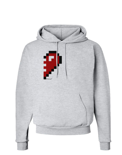 Couples Pixel Heart Design - Right Hoodie Sweatshirt by TooLoud-Hoodie-TooLoud-AshGray-Small-Davson Sales