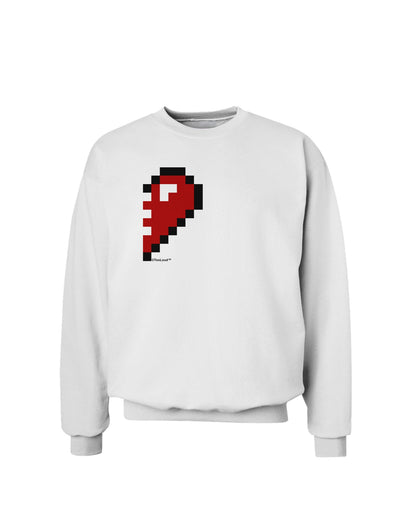 Couples Pixel Heart Design - Right Sweatshirt by TooLoud-Sweatshirts-TooLoud-White-Small-Davson Sales