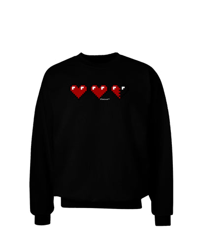 Couples Pixel Heart Life Bar - Left Adult Dark Sweatshirt by TooLoud-Sweatshirts-TooLoud-Black-Small-Davson Sales