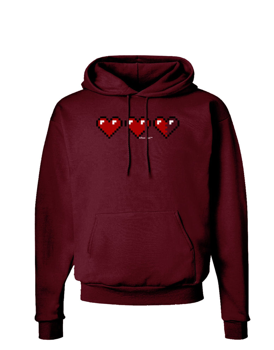 Couples Pixel Heart Life Bar - Left Dark Hoodie Sweatshirt by TooLoud-Hoodie-TooLoud-Black-Small-Davson Sales