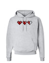 Couples Pixel Heart Life Bar - Left Hoodie Sweatshirt by TooLoud-Hoodie-TooLoud-AshGray-Small-Davson Sales