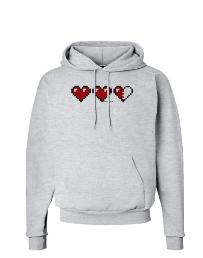 Couples Pixel Heart Life Bar - Left Hoodie Sweatshirt by TooLoud-Hoodie-TooLoud-AshGray-Small-Davson Sales
