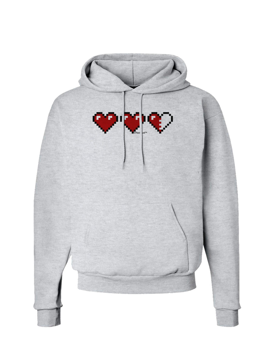 Couples Pixel Heart Life Bar - Left Hoodie Sweatshirt by TooLoud-Hoodie-TooLoud-White-Small-Davson Sales