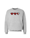 Couples Pixel Heart Life Bar - Left Sweatshirt by TooLoud-Sweatshirts-TooLoud-AshGray-Small-Davson Sales