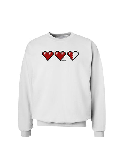 Couples Pixel Heart Life Bar - Left Sweatshirt by TooLoud-Sweatshirts-TooLoud-White-Small-Davson Sales