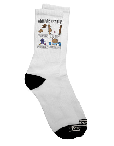 COVID-19 Safety Measures - Stylish Dark Adult Socks - TooLoud-Socks-TooLoud-Crew-Ladies-4-6-Davson Sales