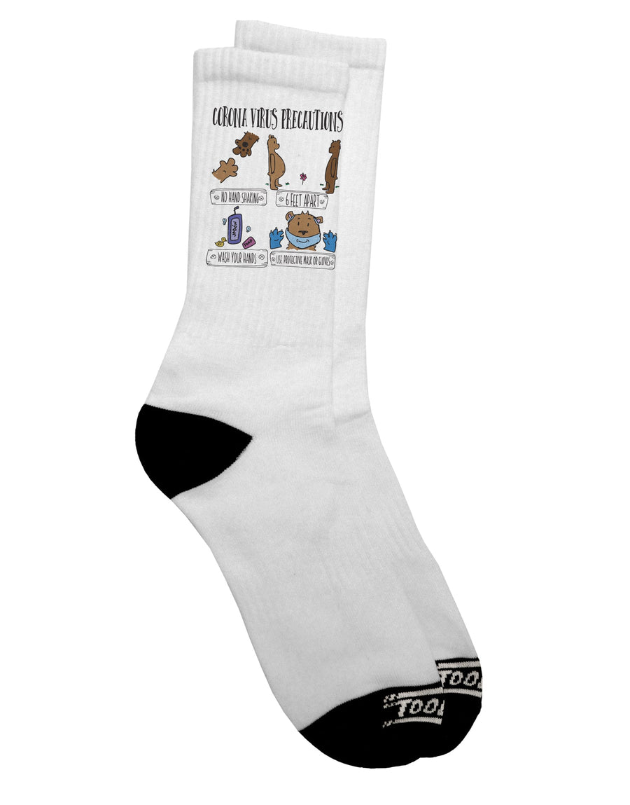 COVID-19 Safety Measures - Stylish Dark Adult Socks - TooLoud-Socks-TooLoud-Short-Ladies-4-6-Davson Sales