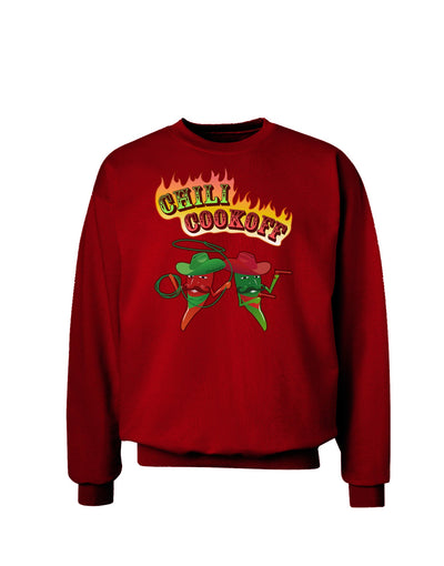 Cowboy Chili Cookoff Adult Dark Sweatshirt-Sweatshirts-TooLoud-Deep-Red-Small-Davson Sales