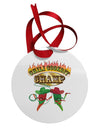 Cowboy Chili Cookoff Champ Circular Metal Ornament-Ornament-TooLoud-White-Davson Sales