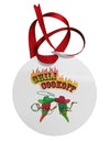 Cowboy Chili Cookoff Circular Metal Ornament-Ornament-TooLoud-White-Davson Sales