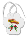 Cowboy Chili Cookoff Paw Print Shaped Ornament-Ornament-TooLoud-White-Davson Sales