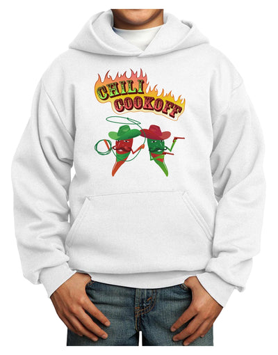 Cowboy Chili Cookoff Youth Hoodie Pullover Sweatshirt-Youth Hoodie-TooLoud-White-XS-Davson Sales