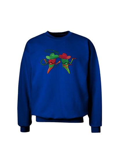 Cowboy Chili Peppers Adult Dark Sweatshirt-Sweatshirts-TooLoud-Deep-Royal-Blue-Small-Davson Sales