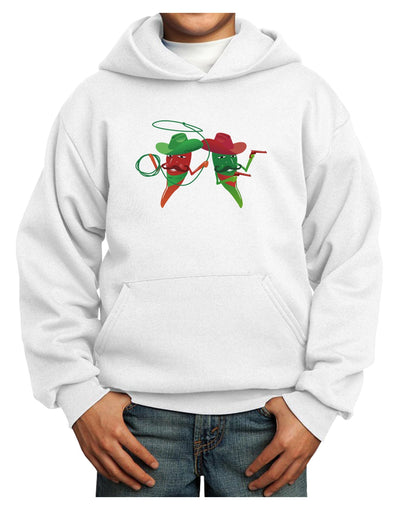 Cowboy Chili Peppers Youth Hoodie Pullover Sweatshirt-Youth Hoodie-TooLoud-White-XS-Davson Sales