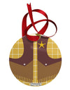 Cowboy Yellow AOP Circular Metal Ornament All Over Print-Ornament-TooLoud-White-Davson Sales